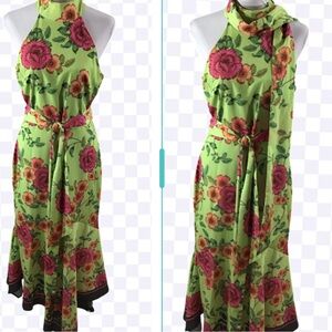 Belle Badgley Mischka green floral maxi dress 6